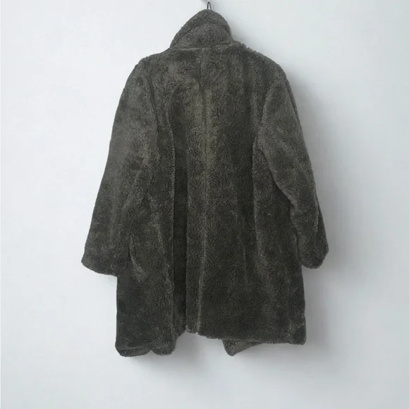 H&M Gray Teddy Sherpa Coat - Picture 2 of 5